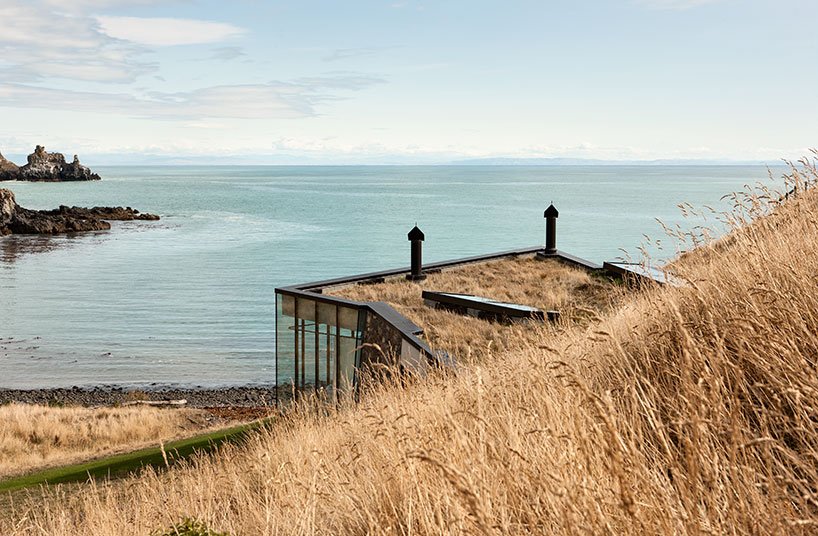 designboom's tweet photo. pattersons associates builds ecological remote seascape honeymoon retreat in new zealand https://t.co/VCed3tuKeP https://t.co/BQNEG8FSfG