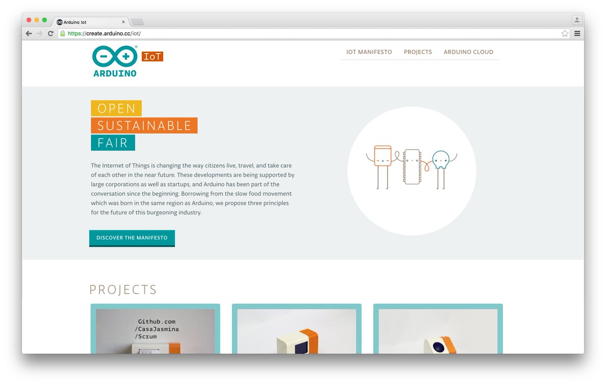 arduino's tweet image. Discover Arduino #IoT and start tinkering with an open, sustainable, fair #IoT bit.ly/1orLTU2 #ArduinoD16