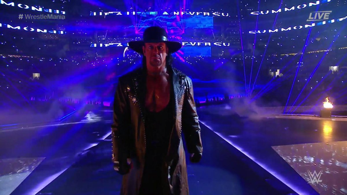 WWEUniverse's tweet image. It doesn't get any more ICONIC at @WrestleMania... #WrestleMania #Undertaker