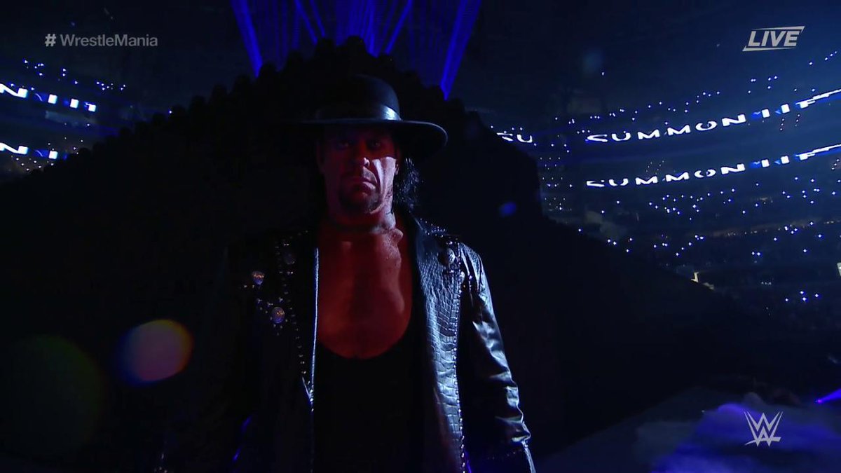 WrestleMania's tweet image. The Deadman...is HERE in Dallas, Texas! #WrestleMania #Undertaker