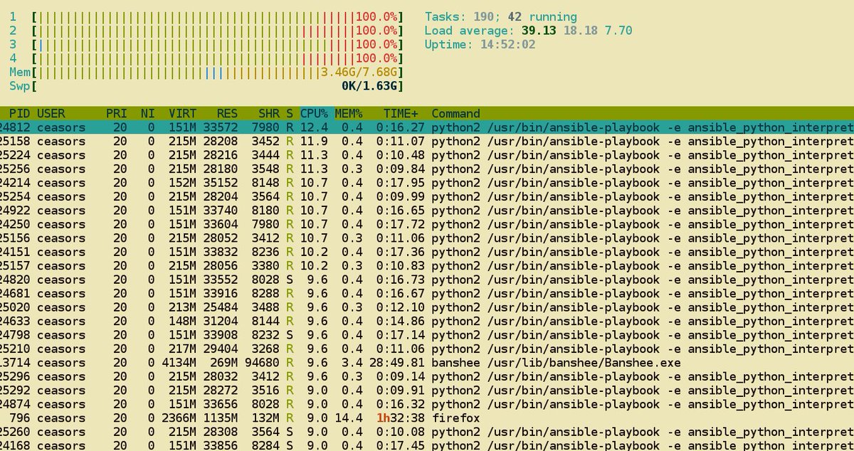 thapakazi_'s tweet photo. that's a heck of an #ansible #frozencpu machinez breathing like as if its a last call... https://t.co/BE9mx7qUWg
