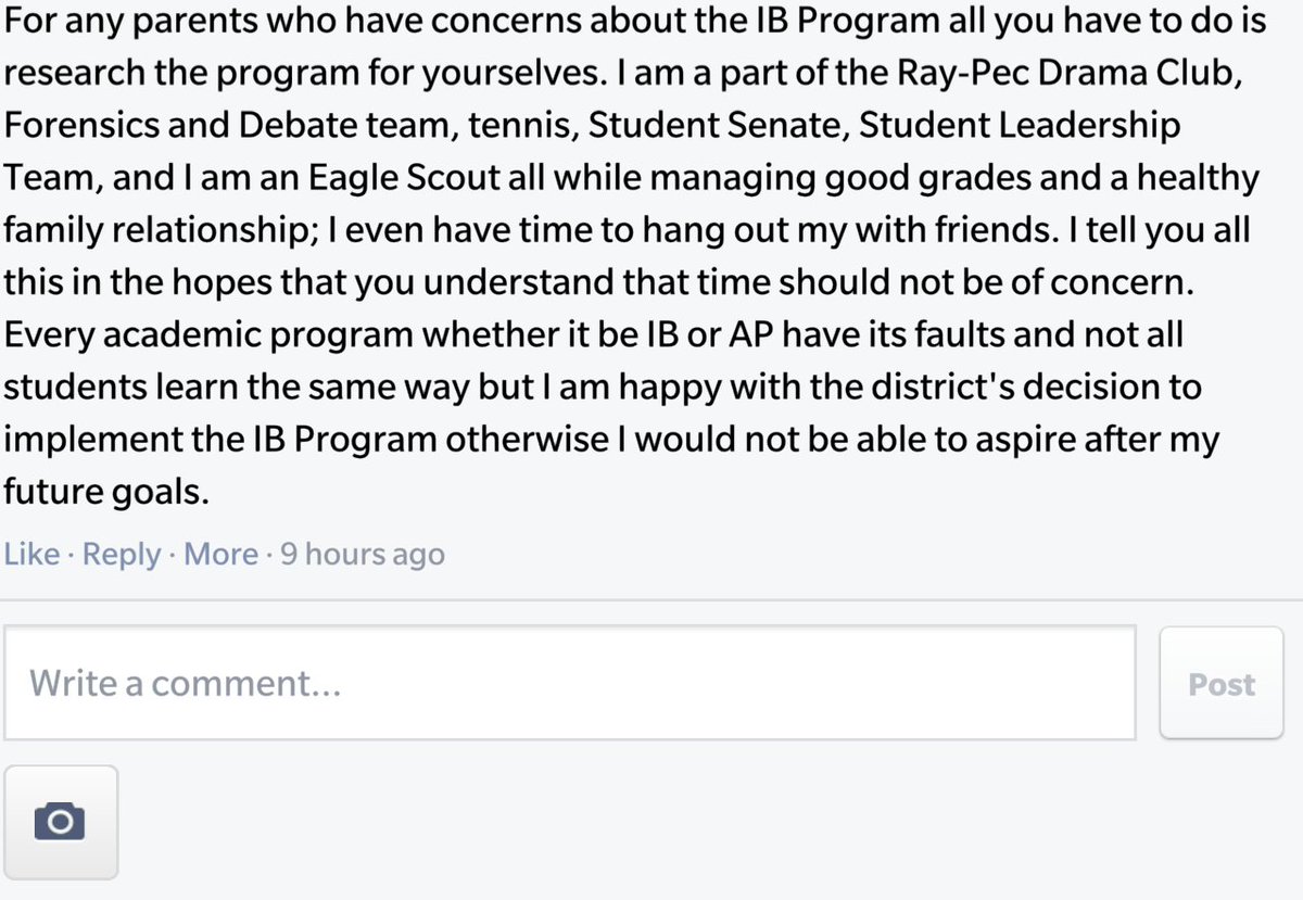 Anderson4Raypec's tweet image. Powerful response from a Ray-Pec student about IB. #Leo4raypec #Listen2ourstudent #raypec4raypec