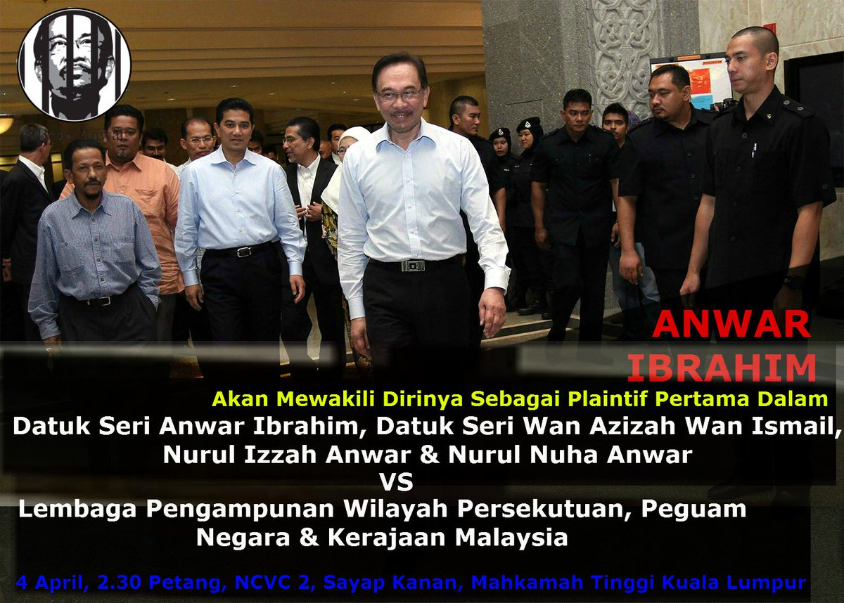 AnwarSupporters's tweet photo. Sekali lagi DSAI dipaksa mewakili diri sendiri kerana nasihat guaman dihadkan kepada sejam seminggu. #BebasAnwar https://t.co/G0wM6DRh7J