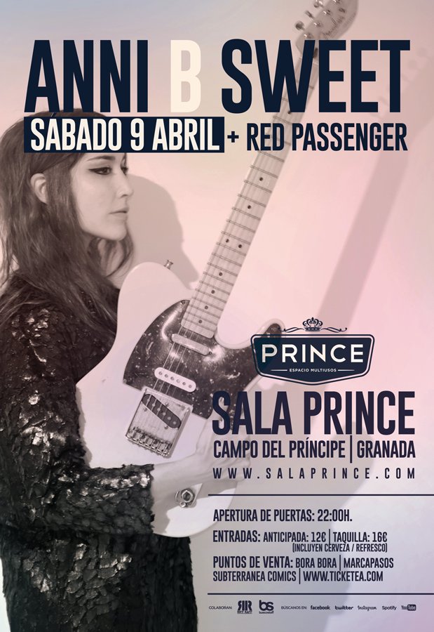 UniversoSabika's tweet photo. #AnniBSweet y #RedPassenger, Sábado 09 de #Abril en la #SalaPrince (#Granada) #AnniBSweetGr #Pop #Alternativa https://t.co/vT3ea8rLwv