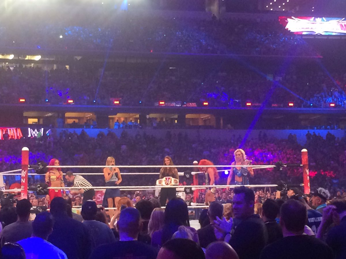 itsBayleyWWE's tweet image. Beyond proud of these girls. Thank you @SashaBanksWWE @BeckyLynchWWE @MsCharlotteWWE 
#WomensWrestling
#Wrestlemania