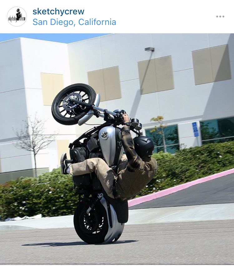 SketchyCrewSD's tweet photo. Back at it with the wheelie game #HarleyWheelies #SanDiego #SketchyCrew #KeepItSketchy https://t.co/FXz63pRCku