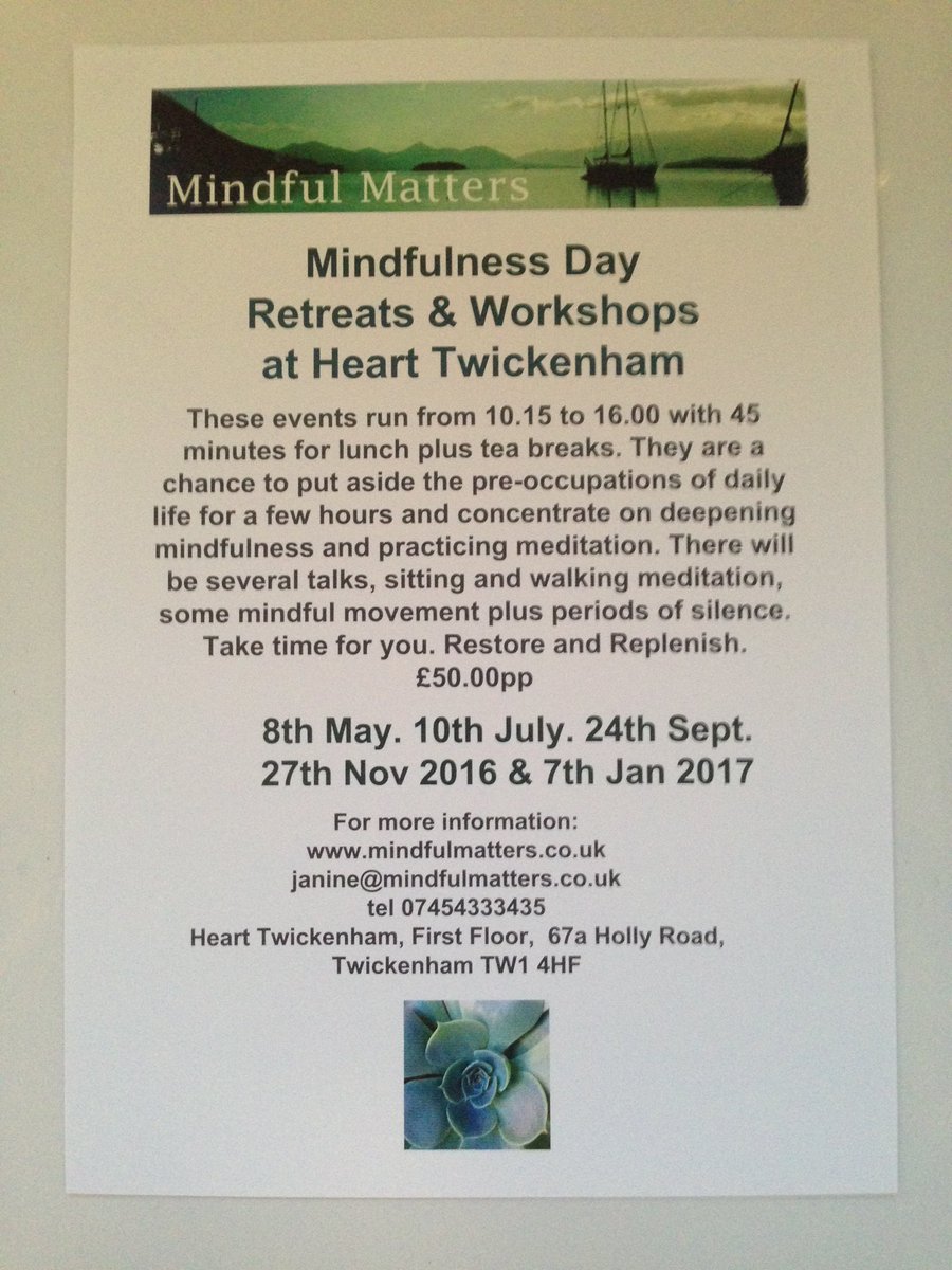 MindfulnessTW7's tweet photo. Schedule of mindfulness day retreats 2016 - 2017 #retreat #workshop #mindfulness #meditation https://t.co/SWPLpQ13JC