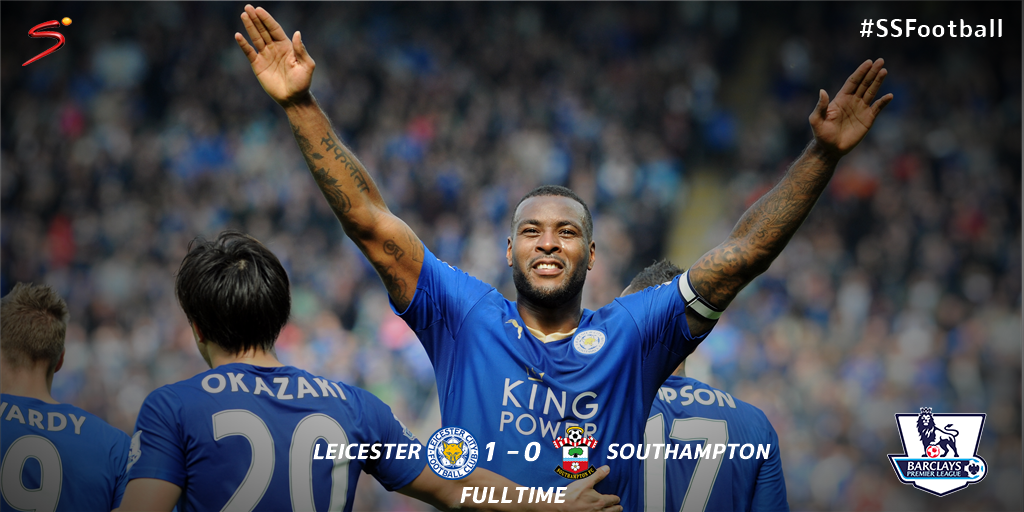 SuperSportTV's tweet photo. Leicester only need 12 points from 6 games to secure the #BPL title after their win over Southampton. #SSFootball https://t.co/gfaTOFWZER