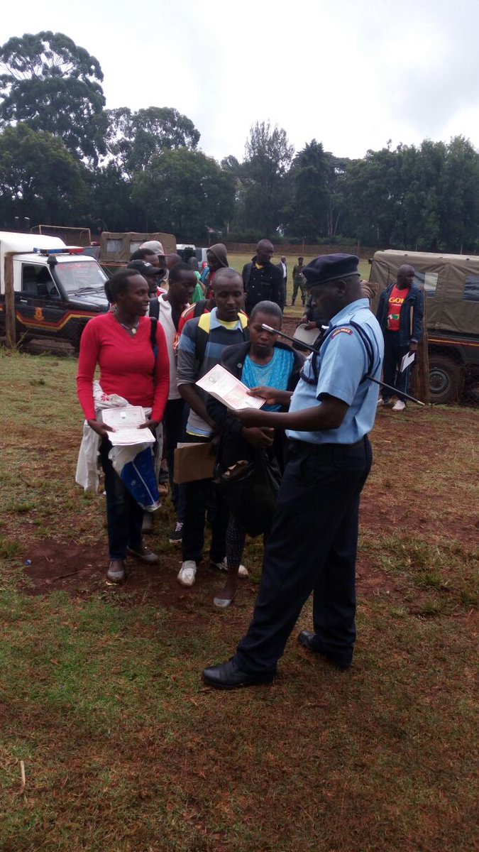RadioCitizenFM's tweet photo. Police recruitment drive kicks off at #Ruringu Stadium in #Nyeri County led by Regional Commander Larry Kieng. https://t.co/6xNxxix39Q