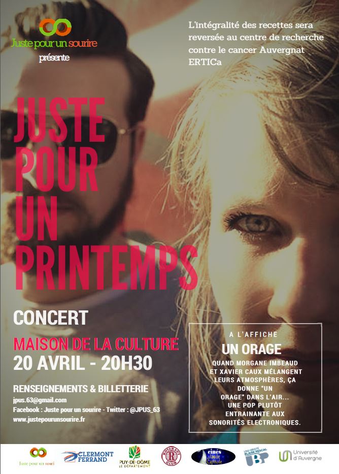 ClermontFd's tweet photo. RDV le 20 avril 2016 pour un concert organisé au profit de la recherche contre le cancer. https://t.co/zjZd31cvHu https://t.co/ibgEr8xgaS