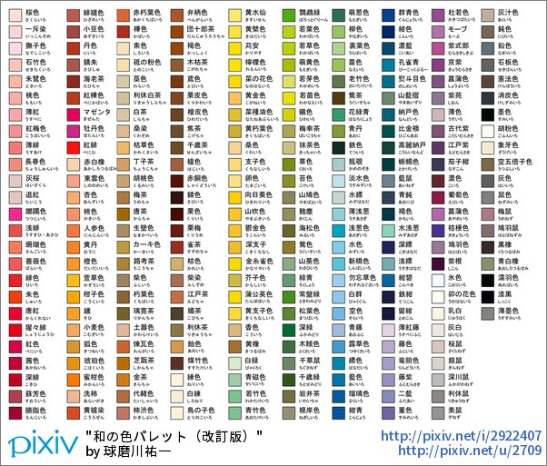 Pixivision Ar Twitter 着物の襟もとの配色 かさねの色目 四季によって変わるかさねの色目は 着物姿のイラストに説得力を持たせてくれます 資料 和色の色見本 配色特集 T Co Fvgwmpu8j5 Pixivspotlight T Co Elnmatdvw6