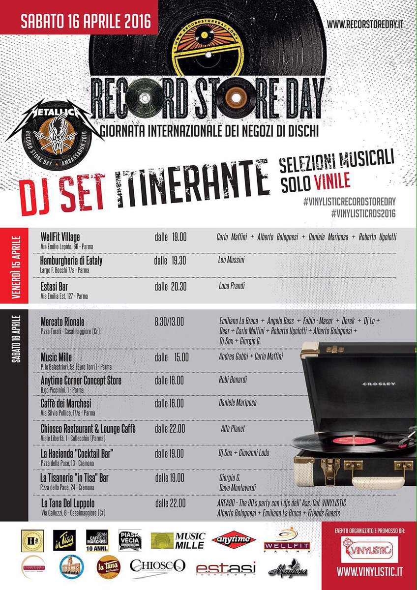 Vinilistic's tweet photo. Siete pronti per un'invasione di vinile? #VinylisticRSD2016 é in arrivo 15-16 Aprile a Parma,Cremona e Casalmaggiore https://t.co/WsQxdo11cN