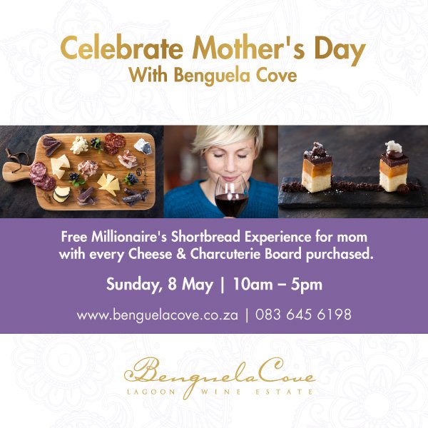 BenguelaCove's tweet photo. Buy a Cheese &amp; Charcuterie Board and receive a free Millionaire's Experience for mom this Mother's Day, 8 May. https://t.co/1lnXsoy25n