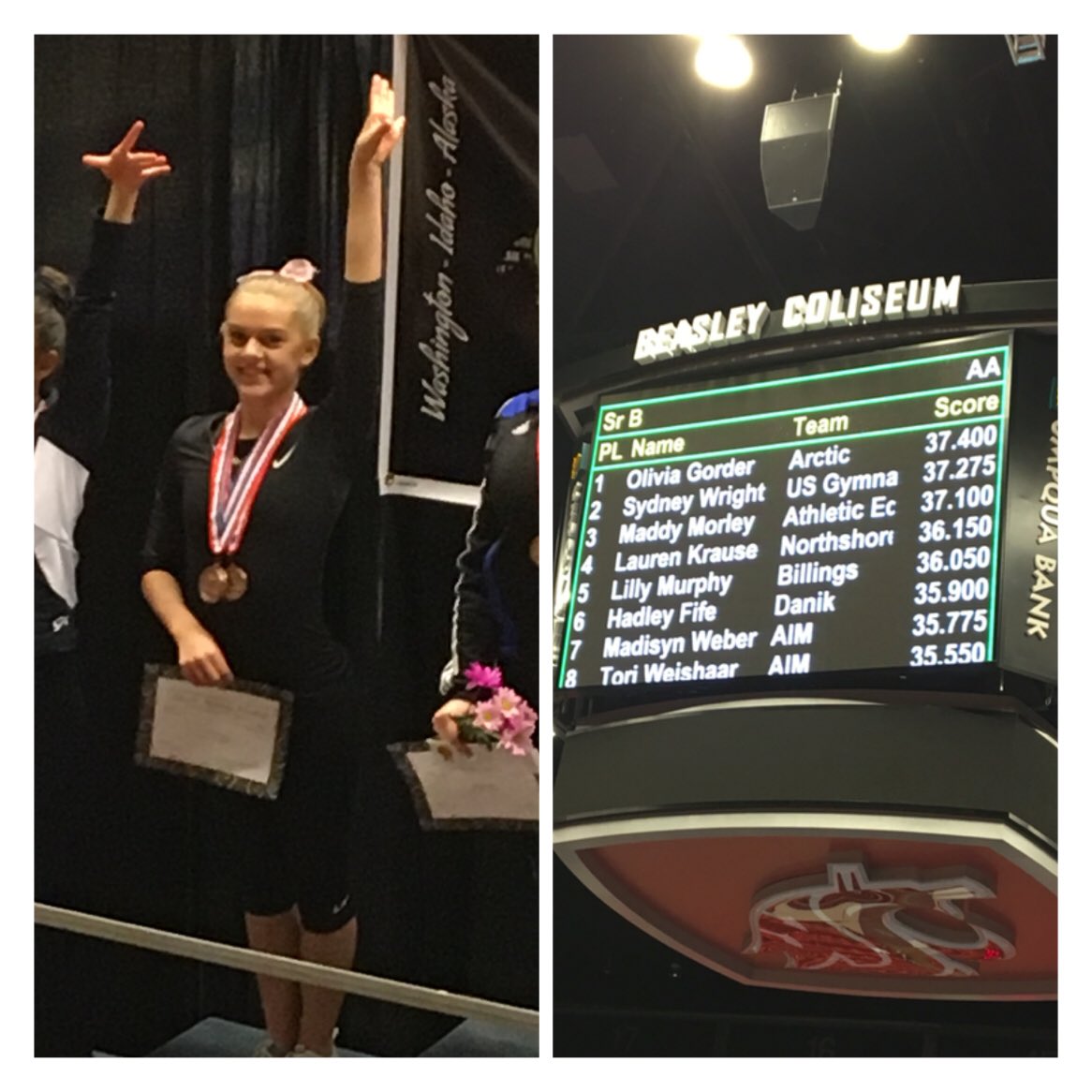 engledarcy's tweet photo. #lovemydaughter       Regionals! 3rd AA🏆                          Bars-9.05, Beam-9.2,      Floor-9.425, Vault-9.425 https://t.co/EZ3ZhD0Hi7