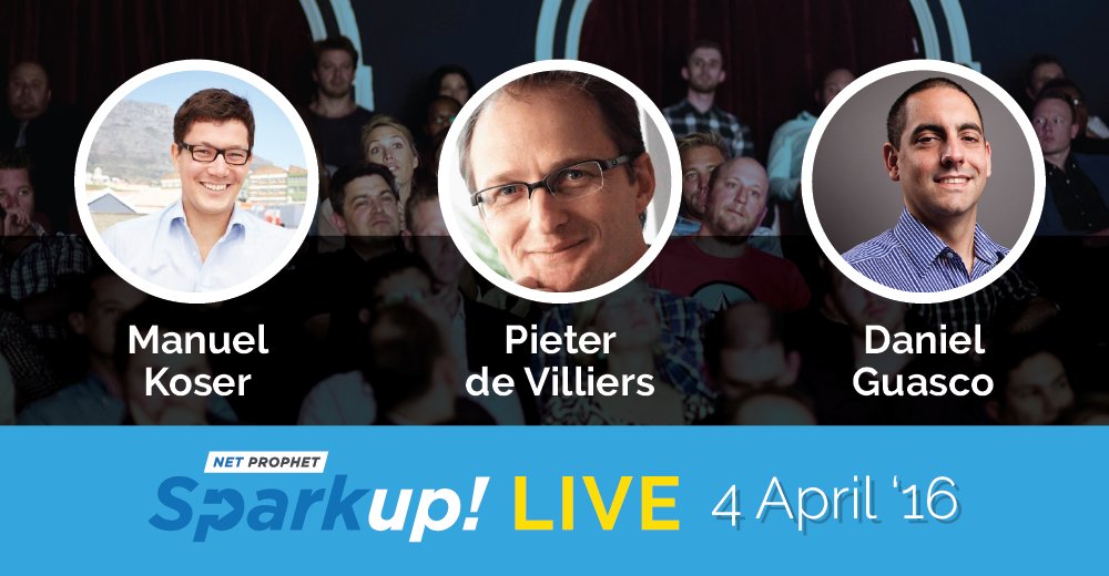 SparkupLive's tweet photo. Tonight 6 teams pitch LIVE to Manuel Koser, Pieter de Villiers &amp; Dan Guasco! Get tickets at https://t.co/fMrij7D28a https://t.co/NhzBfrw1OV