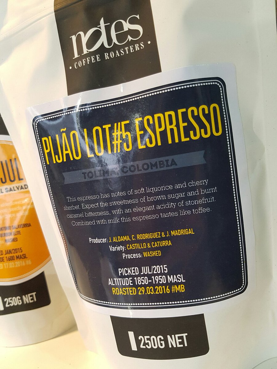 Good morning <a href="/boroughmarket/">Borough Market</a> 
We have a new coffee in the hopper from <a href="/NotesRoastery/">Notes Roastery</a> and it's testing lovely!