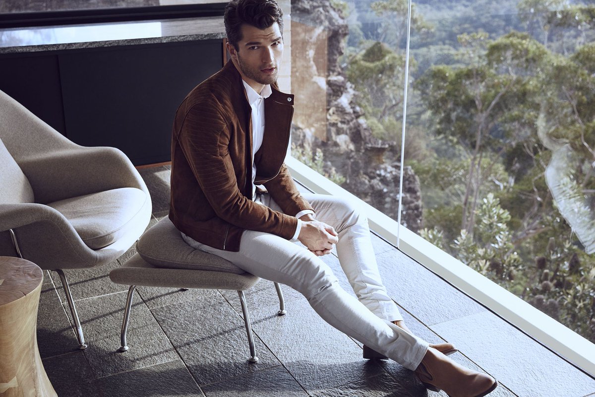 The Tan Suede Biker Jacket - featuring the always dapper <a href="/jon_hosking/">Jon Hosking</a>