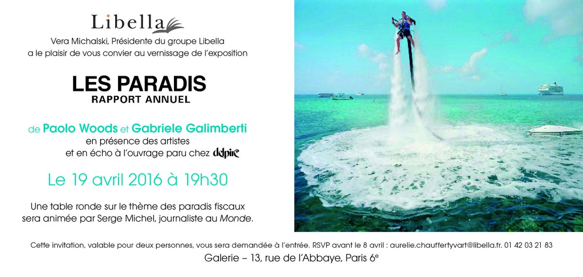 MyBooxMyLife's tweet photo. En écho aux #panamapapers dans #lemonde, l'exposition  #paradisfiscaux avec #paolowoods - Galerie 13 rue de l'Abbaye https://t.co/13bvgnpsWn
