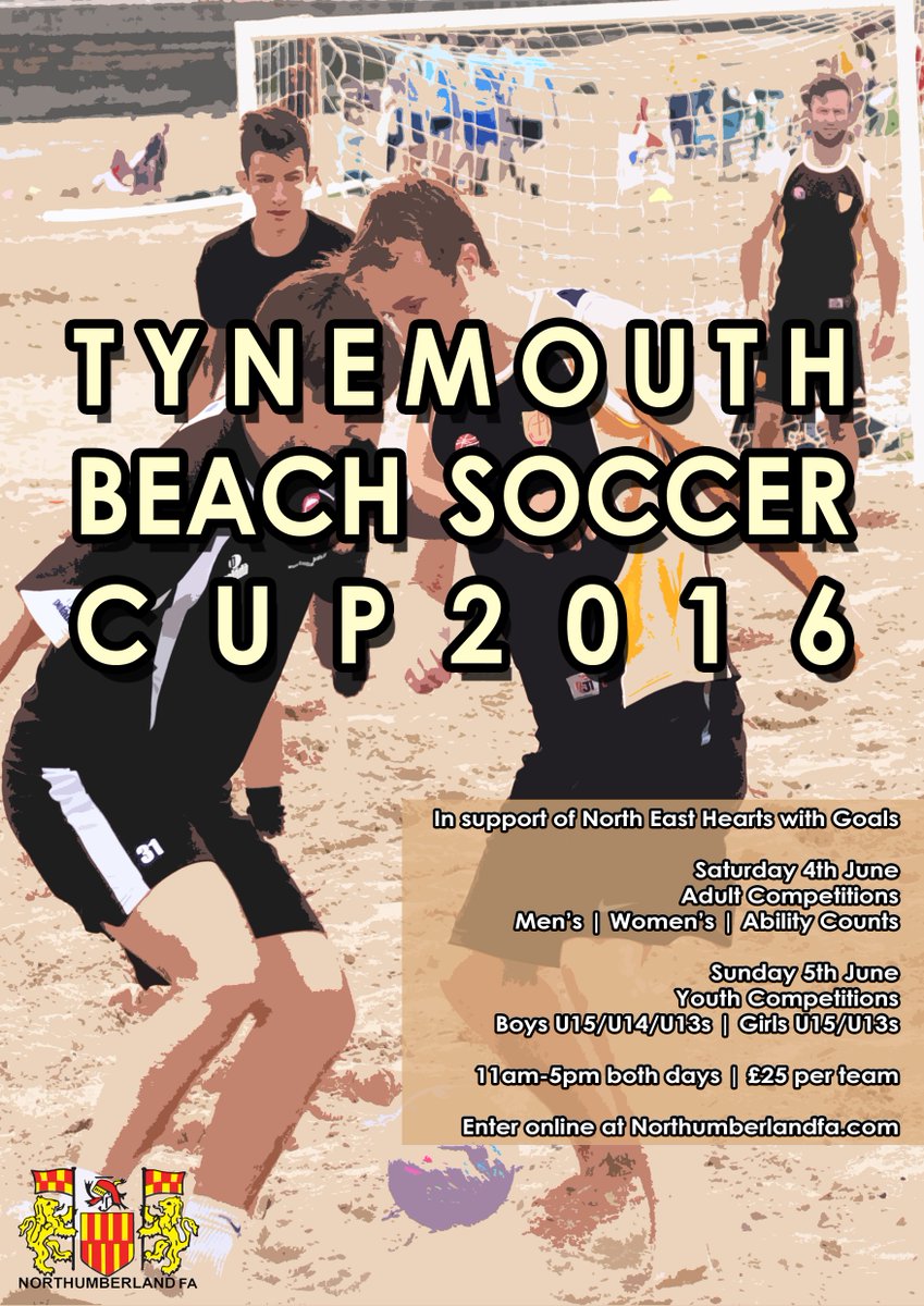 NorthumFA's tweet photo. BEACH SOCCER |  Entry is now open to the 2016 Tynemouth Beach Soccer Cup! https://t.co/oWkd20uYOF … https://t.co/eAHCLzIjBo