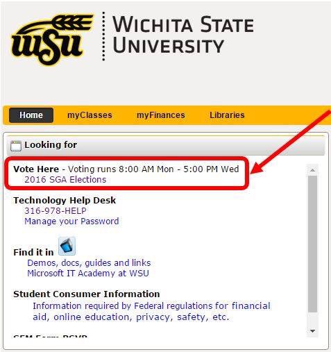 SparkWSU's tweet photo. Voting has begun for the WSU SGA elections!  Vote through your myWSU account by Wednesday, April 6 at 5:00pm. https://t.co/nDLHBNO2Fu