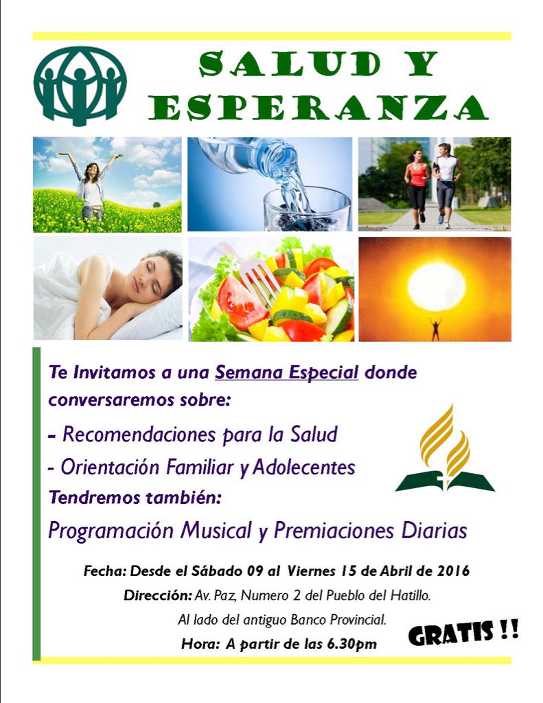 IASD_ELHATILLO's tweet photo. Te invitamos a una semana que cambiara tu manera de enfrentar la realidad. #SenorTransformame https://t.co/mOvELBGhJb