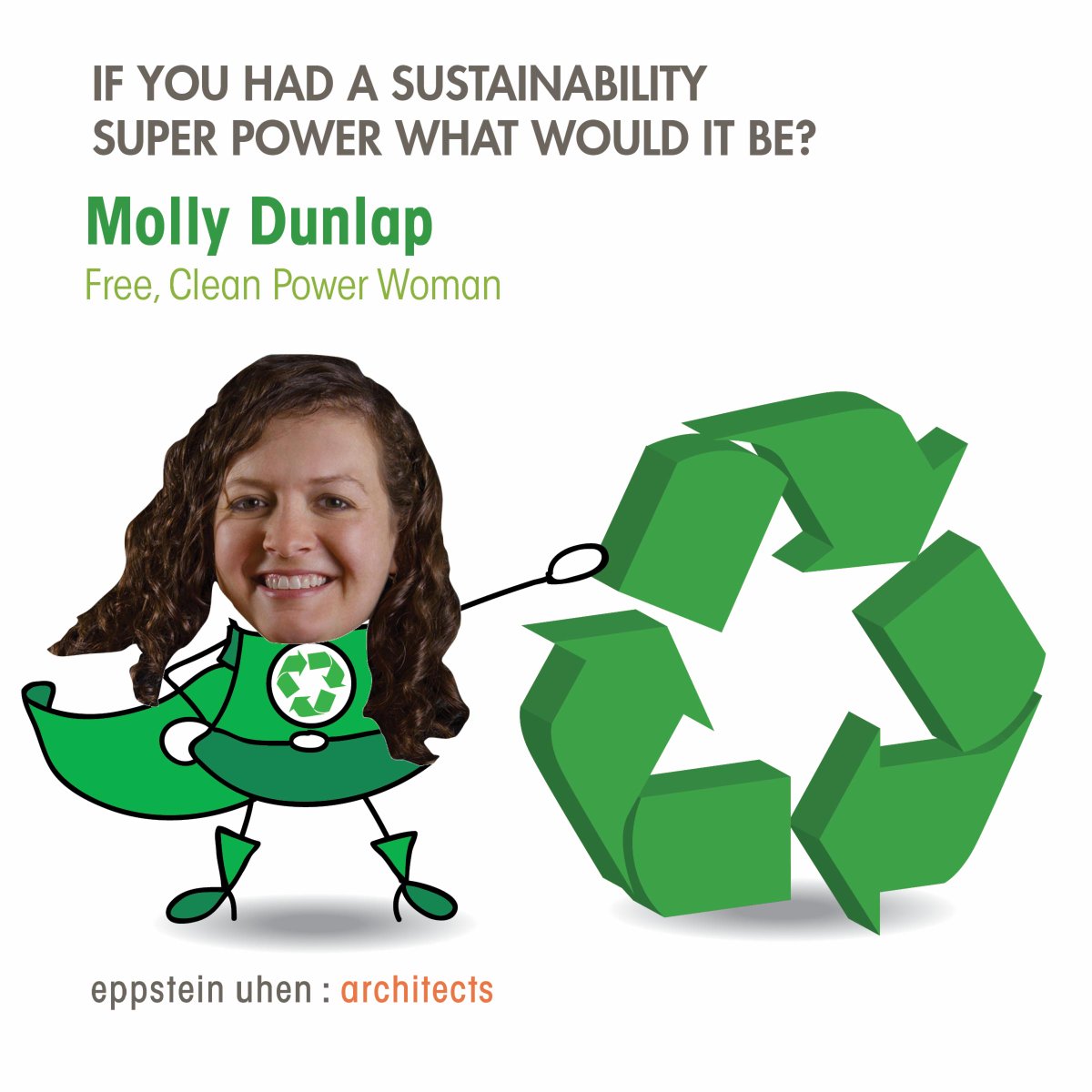 EUA's tweet photo. One of our #sustainable leaders is @MollyD_EUA - Some might call her a #superhero! #EUAGetsGreen #GreenBuilding https://t.co/X4uJlWForY
