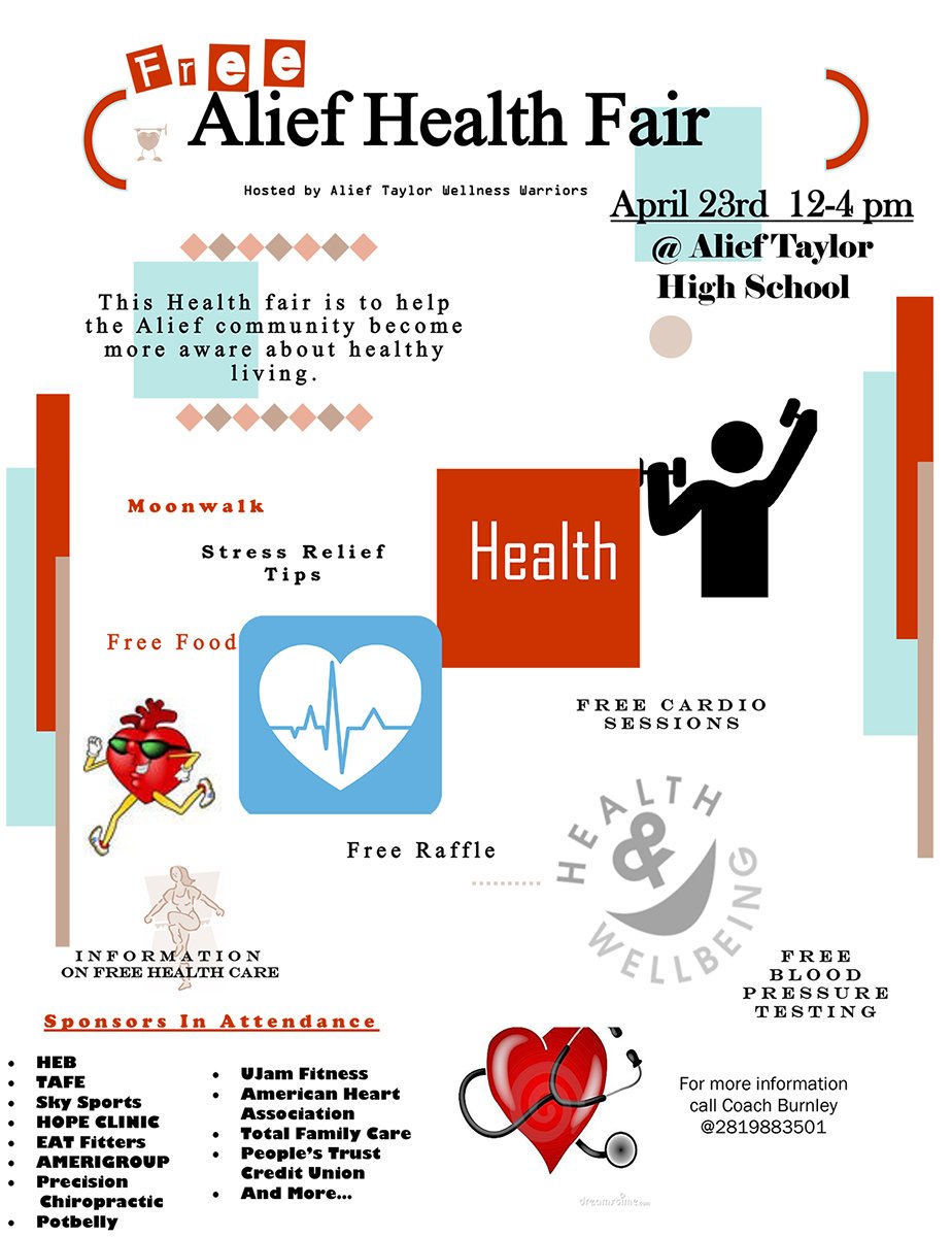 FREE Alief Health Fair

April 23 - Noon to 4 pm at Alief Taylor