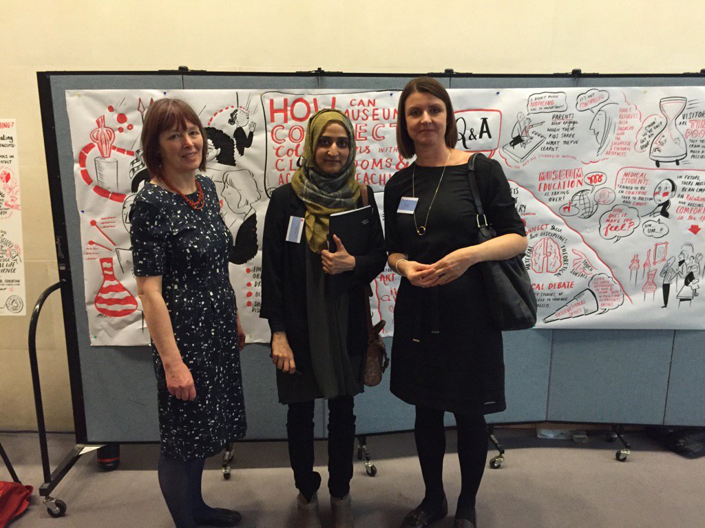 thinkingmuseum's tweet image. With Claire and Sofia from @BradfordMuseums talking #objectbasedteaching @britishmuseum