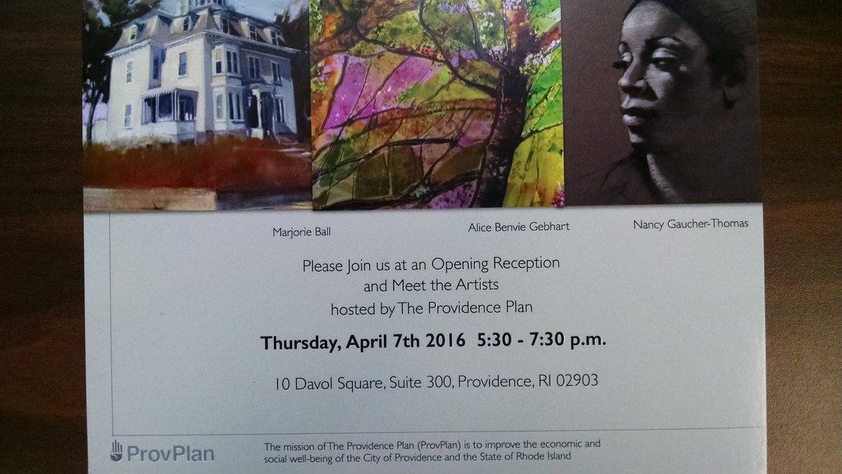 ProvPlan's tweet image. Join us for a fabulous art show &amp;amp; open house on Thursday, April 7th at 10 Davol Square from 5:30 to 7:30. Please RT