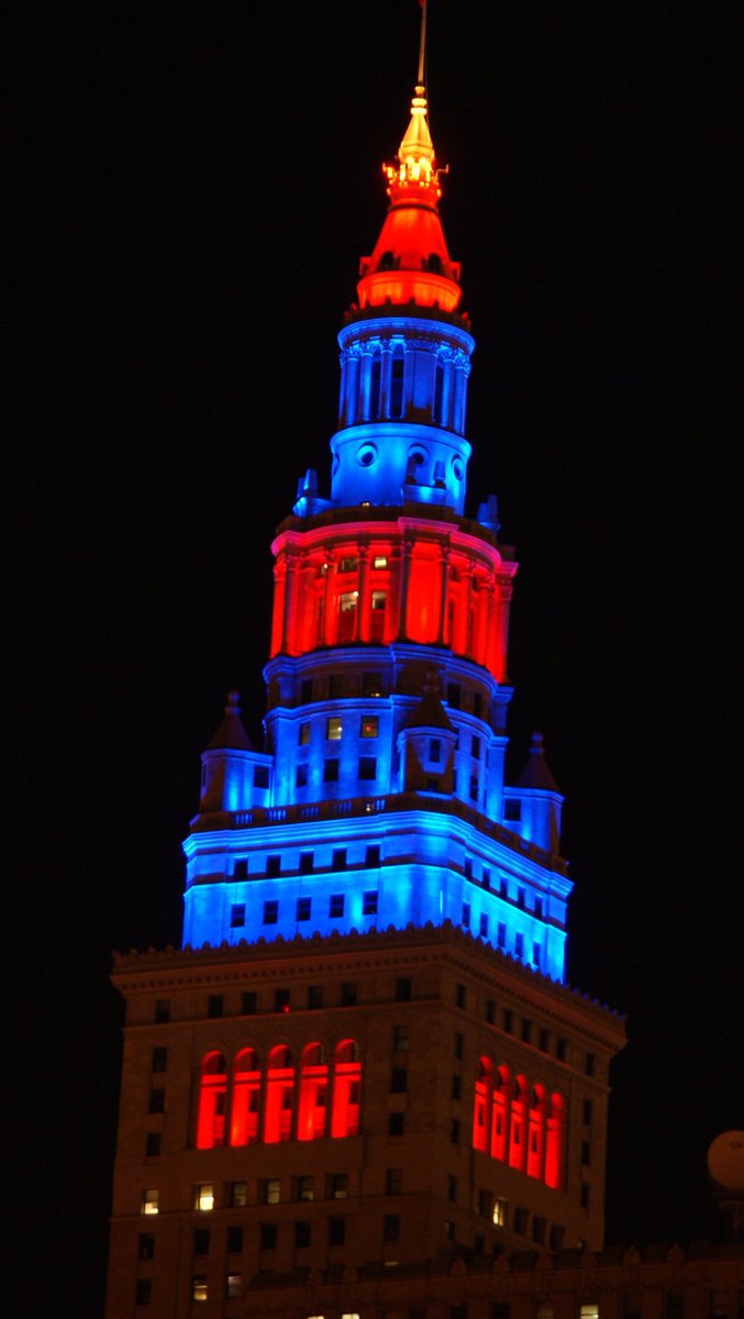 TowerLightsCLE's tweet photo. Who's ready?? #OpeningDay @Indians #TribeOpener https://t.co/Eq3P05dMHP