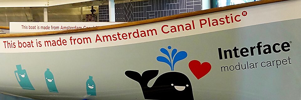 Cleaning Amsterdam’s canals in Interface’s recycled plastic boat. bit.ly/21V0d4H