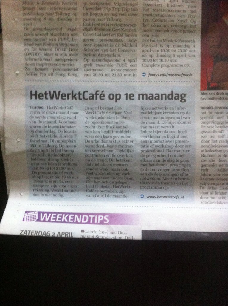 WerktCafe's tweet photo. HetWerktCafé vanavond om 19.30 uur bij @HorecaTKwadraat   in Tilburg #werk #zoektwerk https://t.co/BcgQ19odyQ