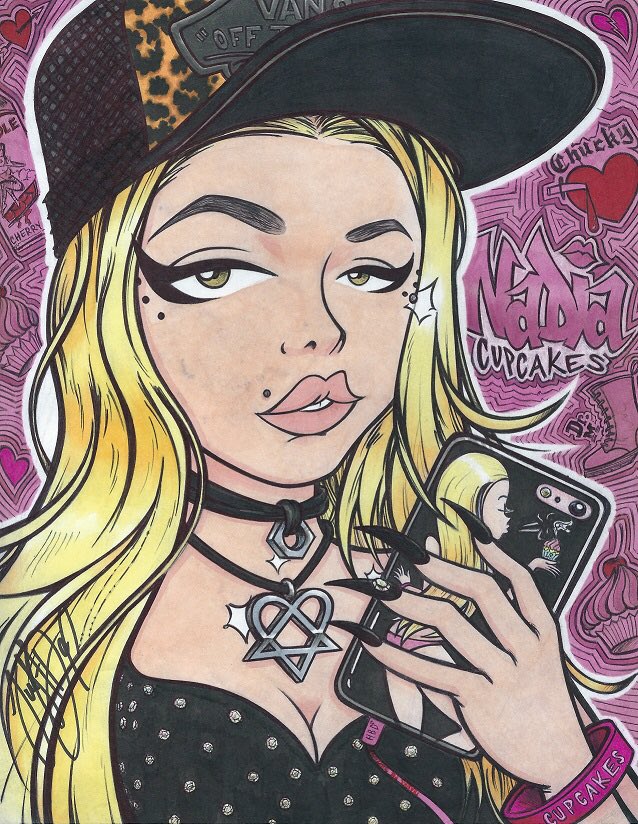 JustD3F's tweet photo. @nadiacupcakes3 scanned artwork. #drawing #art #copics #blonebombshell #vans #biro #alternativegirl #pink #justdef https://t.co/XA8v033Hh4