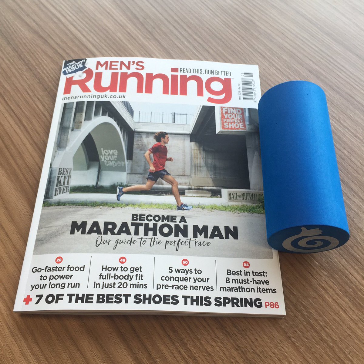 MensRunningUK's tweet photo. World's smallest foam roller, or world's largest magazine? https://t.co/q6Y7OHbpiy
