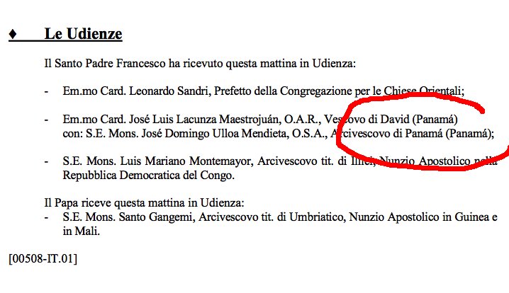 Tiens, tiens... les audiences du pape François ce matin #coincidence #panamapapers