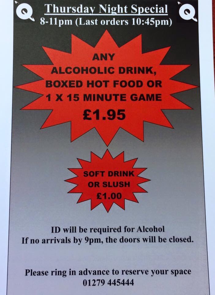 T-Minus 3 days until our Thursday night special! Cheap Drinks cheap quasar - Fun times for everyone!!