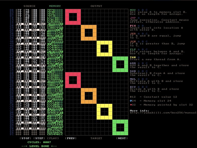 xcorewar's tweet image. BOX-256: write the short, fast assembly code to display an image matching a template programminggames.org/BOX-256.ashx #BOX256