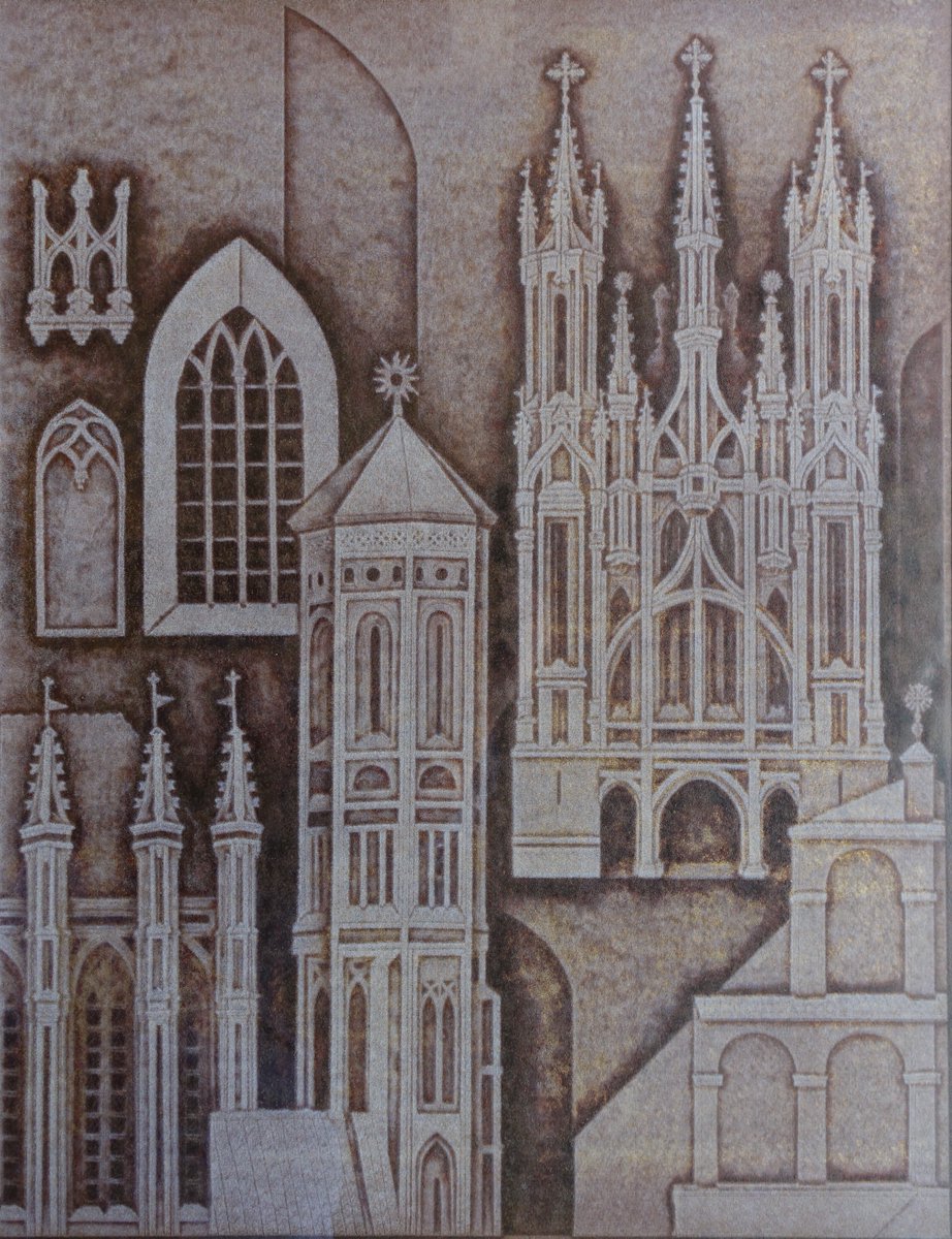 VilniusGallery's tweet photo. Vytautas Valius: "Vilnius. Late Gothic Art", 1977. 70x54 #valius #gothicart #vilnius #lithuania #architecture https://t.co/d7VEsa5YzP