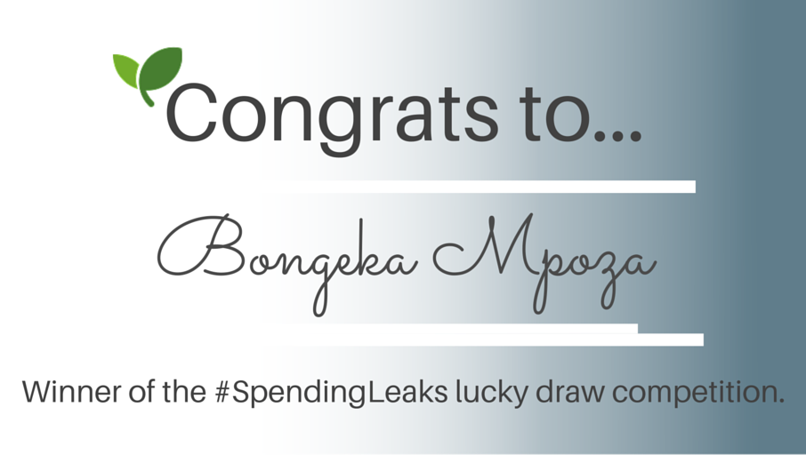 DebtSafe's tweet photo. #SpendingLeaks winner announcement! Congrats Bongeka! Thank you all for taking part in our competition, you rock! https://t.co/xh9gmzBSsm