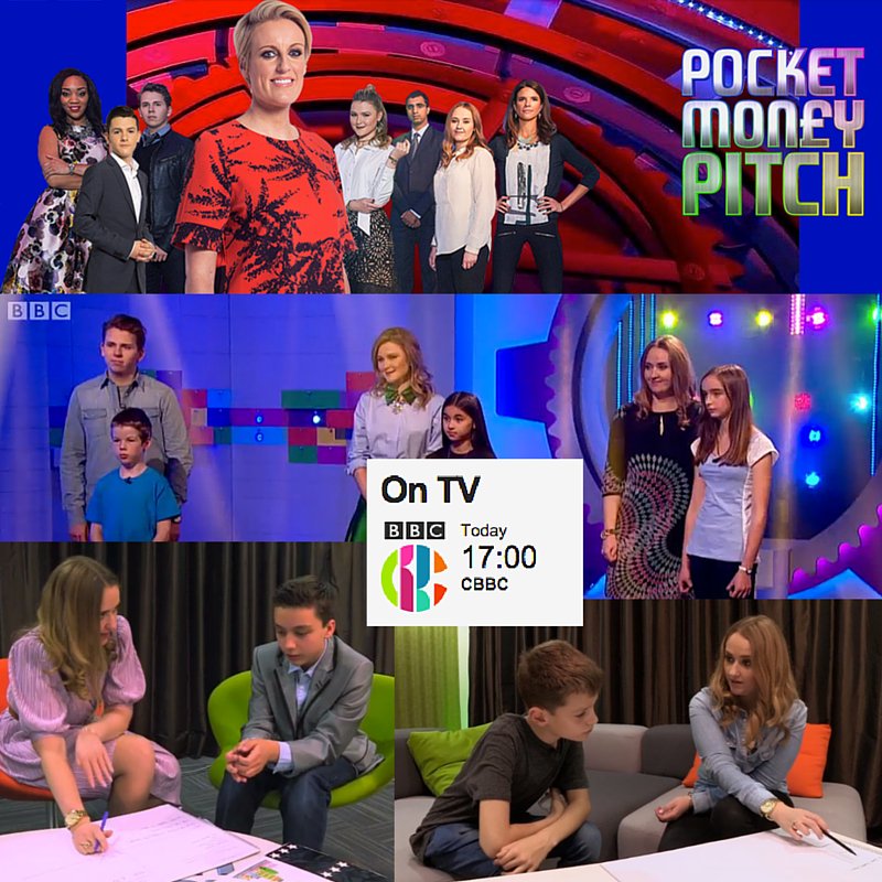 SquidLondon's tweet photo. Don't forget @pocketmoneypitch is at 5pm tonight! Sport &amp; Adventure episode! @cbbc #kids #entrepreneur #business https://t.co/sq1eI2CqyC