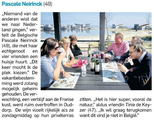 Bezoekers uit Duitsland, België en Barendrecht genieten van ons eiland aan het Grevelingenmeer! Vandaag in het AD: