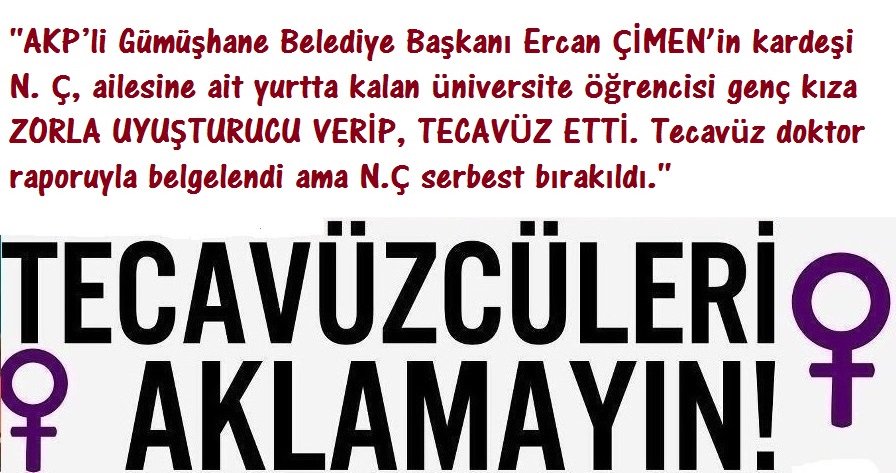 İmdat!
Kız yurdunun sahibi AKP belediye baş.kardeşi zorla uyuşturucu vererek TECAVÜZ ediyor! haberdar.com/gundem/akp-li-…