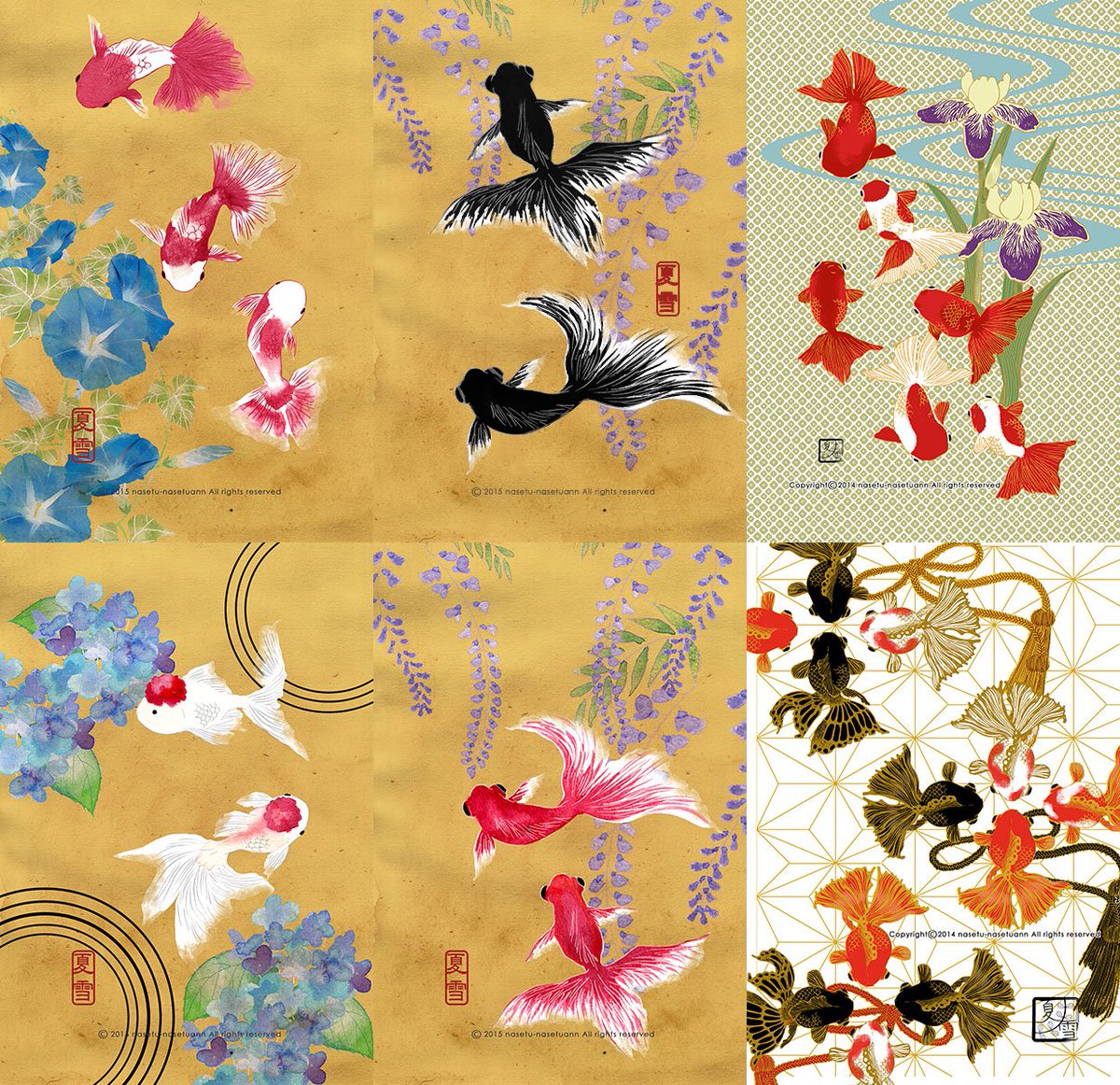 夏雪 なせつ 和と動植物イラストレーター No Twitter 何れも東２の誕生日席 余命無制限 5 3パ37 入口右飲食販売の目の前 5 4ペ06 Akaboo Plaza斜め向かい 今年は2日とも Artevarie での参加 狐 猫 金魚 鯨 狼 等のイラストグッズ アクセ T Co