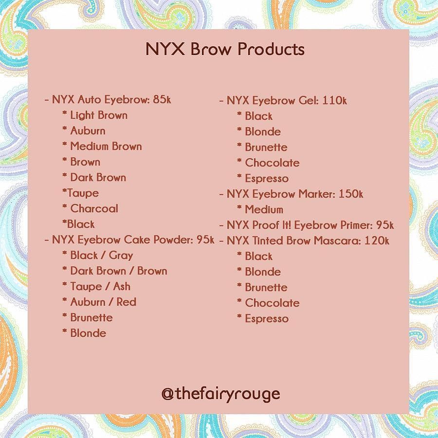 UPDATE STOCK ALL NYX EYEBROW PRODUCTS

Daftar shades dan harga sudah tercantum semua di ga… ift.tt/1RX6uNK