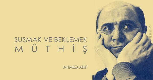 Susmak ve beklemek
Müthiş

Ahmed Arif