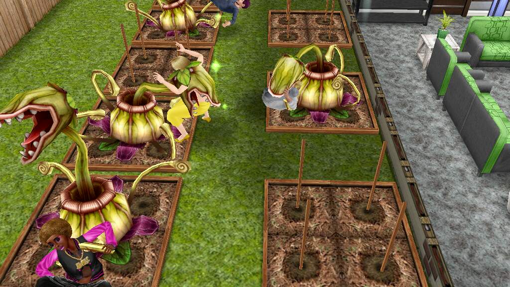 TheSimsLaughs's tweet photo. Planting the cabbages and then this happens! More like a episode from Jurassic Park! 😂😂😂😂😂 #TheSimsFreePlay #Sims https://t.co/OC4yEVSrF5