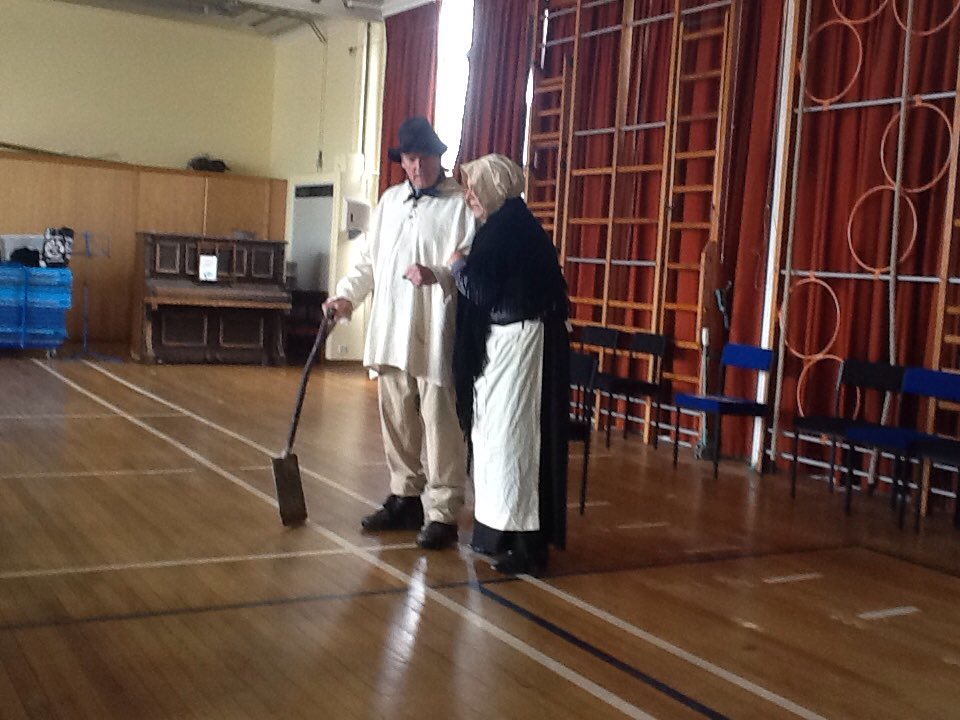 AmherstPrimary's tweet photo. Year six were treated to a show by the History in Action group. We found out about cholera in Guernsey in 1832. https://t.co/tHwZwgM4ju