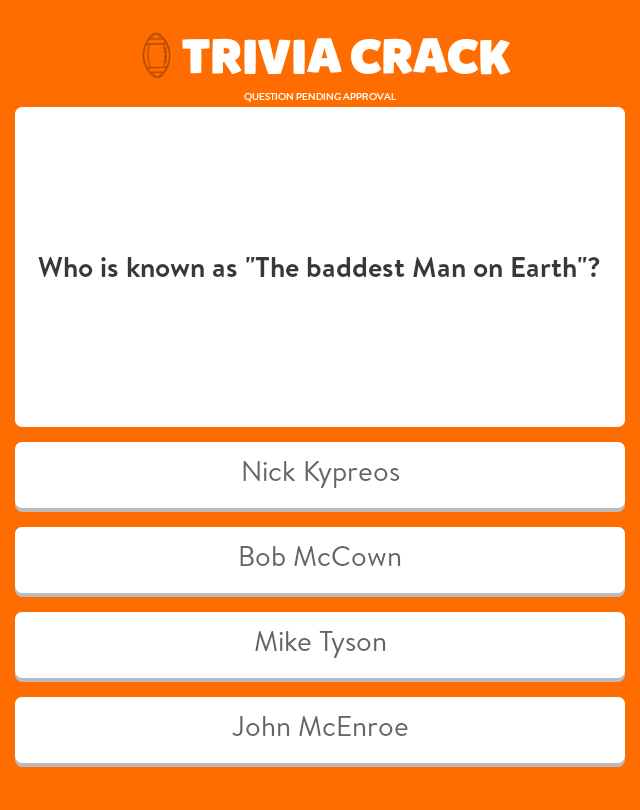 HawaiiBarTO's tweet photo. I suggested this question on Trivia Crack - https://t.co/E4z53Iud4m @FadooBobcat @RealKyper https://t.co/qXR6t7FEYV