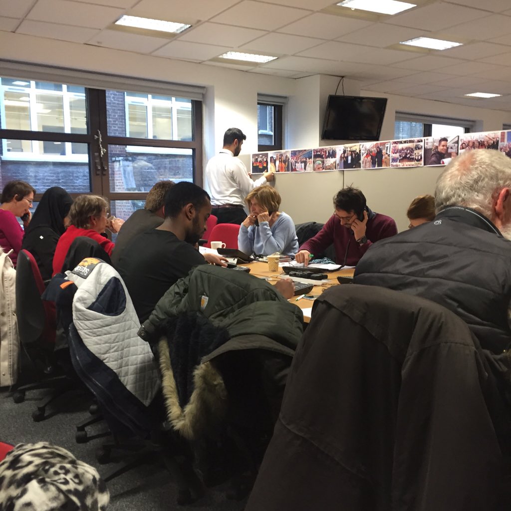 KarenPBuckQP's tweet photo. I'm working the @SadiqKhan phone bank this evening, with lots of brilliant volunteers https://t.co/rjE6JP47JP