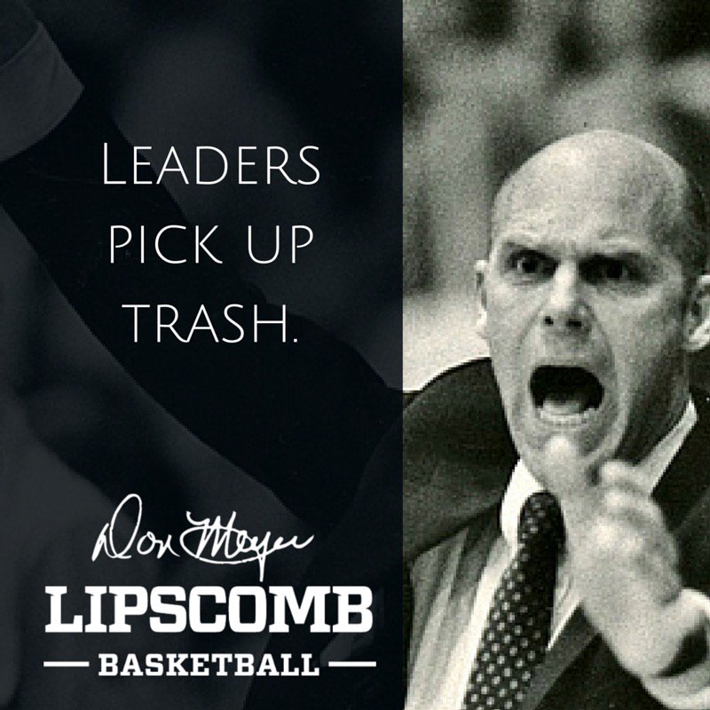LipscombMBB's tweet photo. Leaders pick up trash. @CoachDonMeyer https://t.co/6BaacSW18e